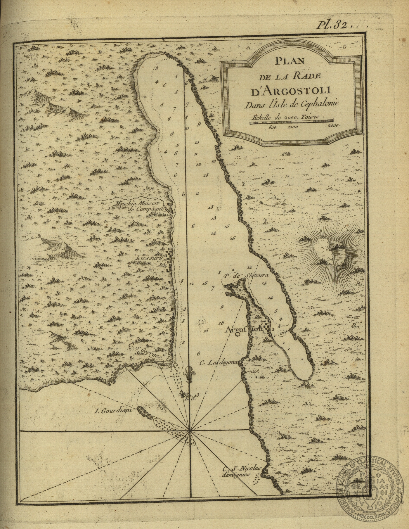 Plan de la rade d' Argostoli dans l' isle de Cephalonie